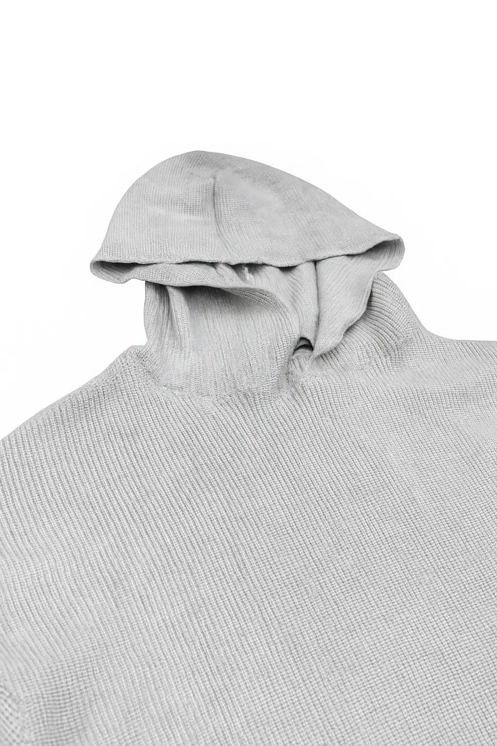 Heather Grey Knitted Hoodie