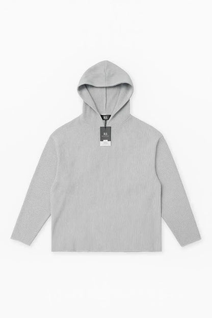 Heather Grey Knitted Hoodie