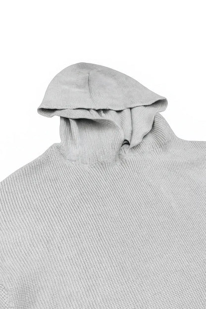 Heather Grey Knitted Hoodie