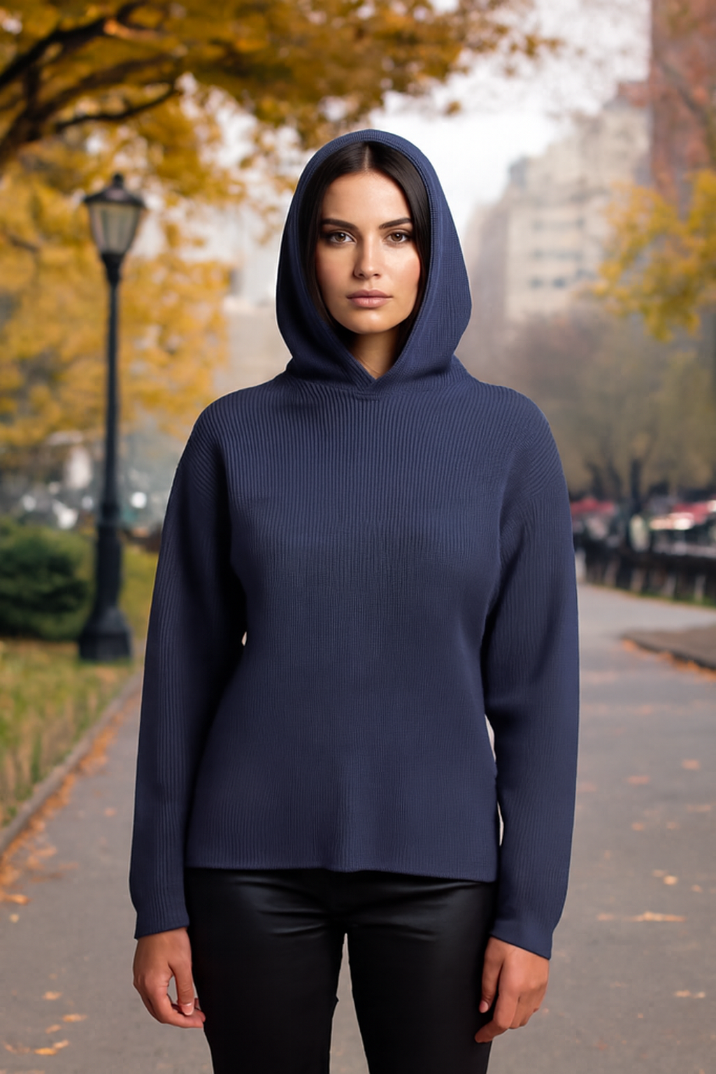 Nardo Grey Knitted Hoodie Beige Loose Fit Trouser Combo