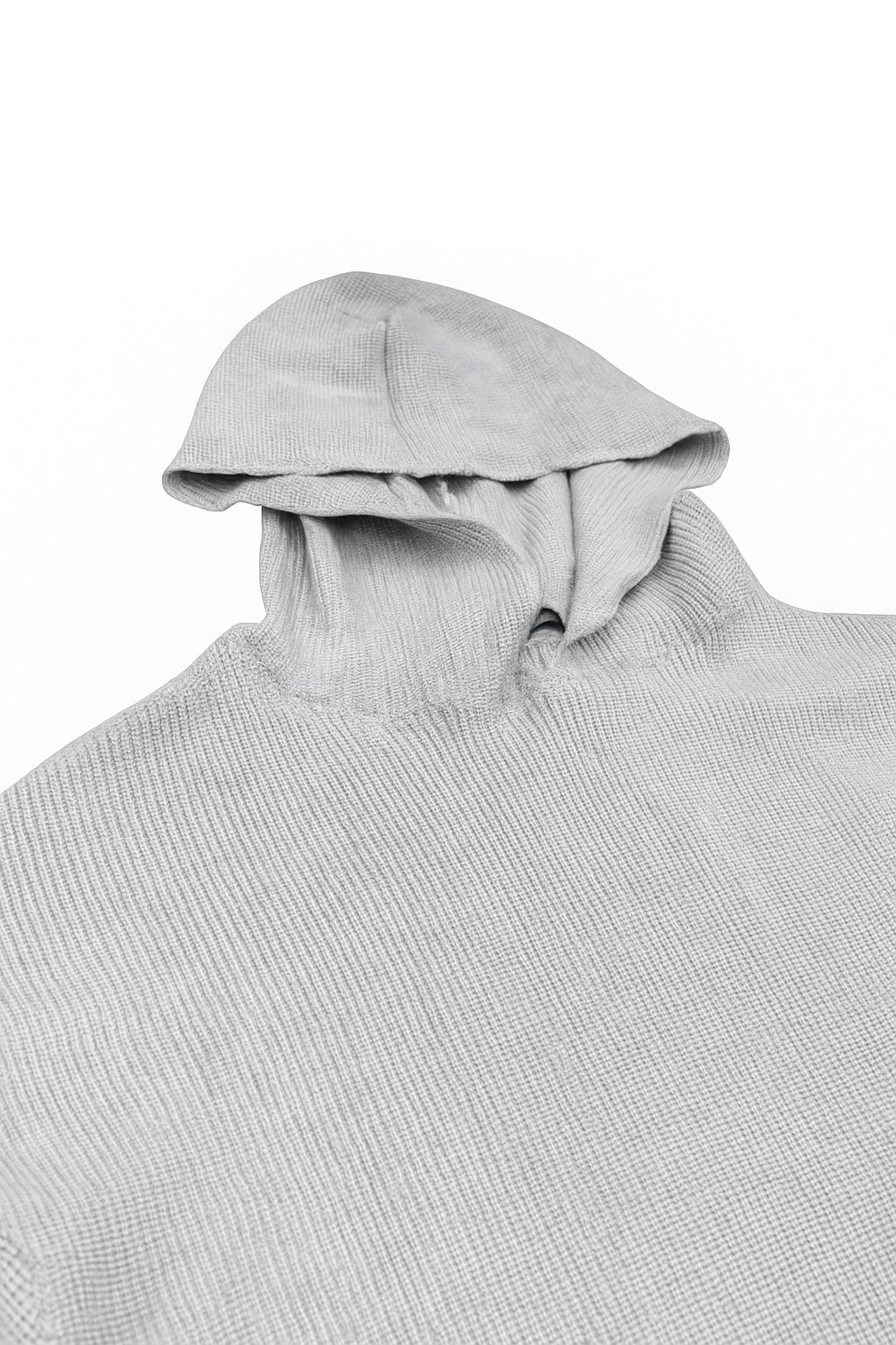 Heather Grey Knitted Hoodie Black Loose Fit Trouser Combo